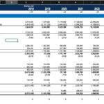 Income Statement Overview (2018-2024) for Financial Analysis | eFinancialModels Income Statement displaying revenue, expenses, and net income projections from 2018 to 2024.