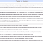 Table of Contents for Poultry Farm Financial Model | eFinancialModels Table of Contents detailing inputs, calculations, and outputs for a poultry financial model.