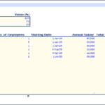 Payroll Data Table with Staff Details and Costs | eFinancialModels Payroll expense table detailing staff roles, salaries, and benefits percentage.