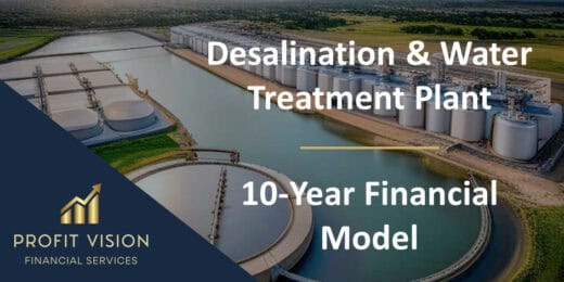 10-year financial model for desalination and water treatment projects