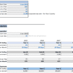 Financial projection model with user acquisition data and growth metrics.