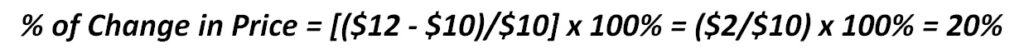Calculation of Percentage Change in Price | eFinancialModels 10 - Change in Price Calculation