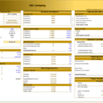 Financial model template showing revenue, expenses