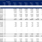 Monthly cash flow overview with revenue and expenses data for 2024.