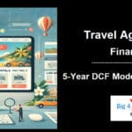 Travel Agency Platform Financial Model Overview | eFinancialModels Online travel platform interface showcasing financial model features and 5-year DCF valuation.