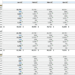 Breakdown of monthly direct costs for services and subscription categories with percentages.
