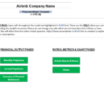 Diagram of the Airbnb financial model template structure with input and output sections highlighted.