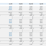 Detailed COGS table including product costs, freight, and FBA fees for 2025