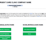 Financial model template layout for urgent care clinic financial planning