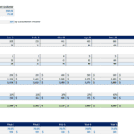 Healthcare financial model showing consultation fees, patient data, and cost projections.