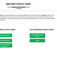 BBQ Restaurant Financial Model Template | eFinancialModels