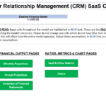 Financial Model Template for CRM SaaS Companies | eFinancialModels Detailed financial model template for CRM SaaS, showcasing important sections and user instructions.