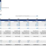Mining financial assumptions including production growth, corporate taxes, and revenue projections