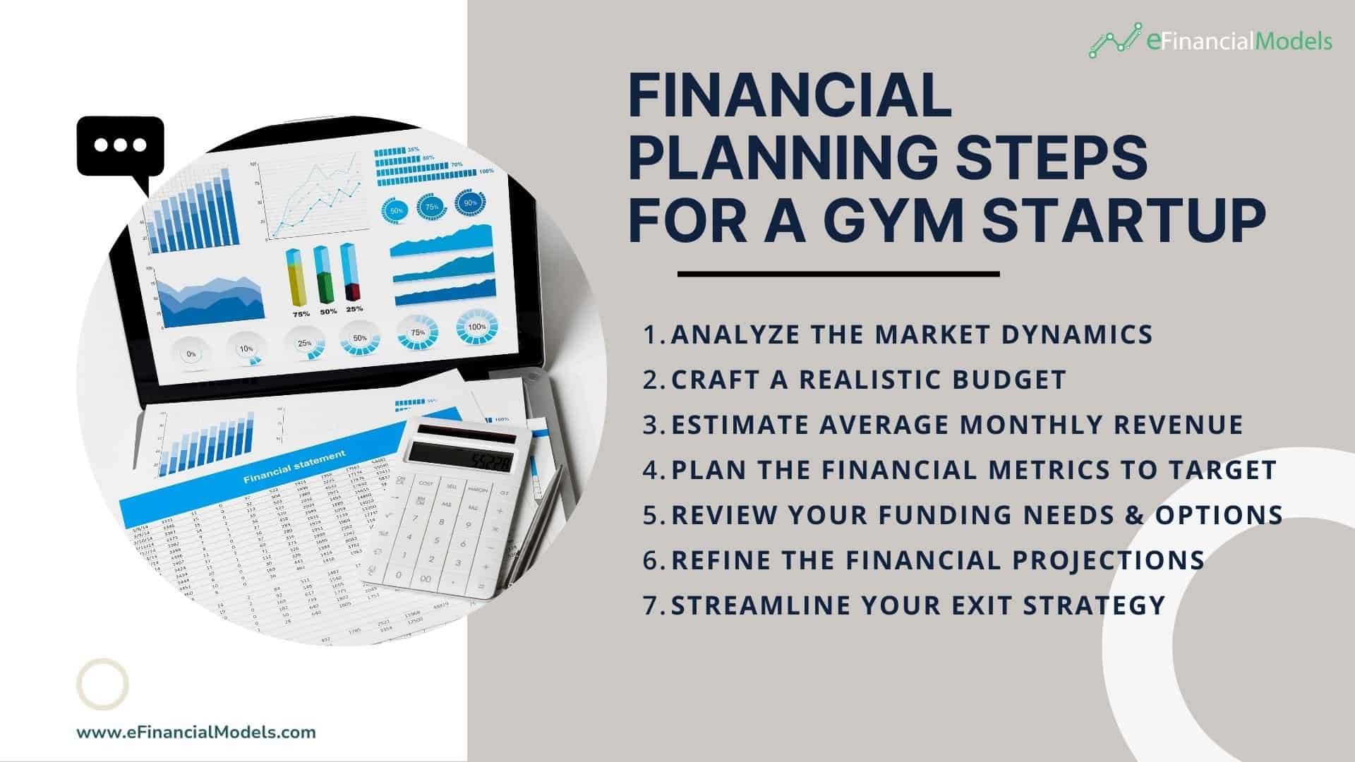 Financial Planning Steps for a Gym Startup | eFinancialModels Seven essential steps for financial planning in a gym startup.