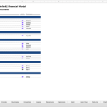 Table of contents for Airbnb financial model with key sections highlighted.