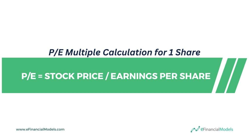 P/E Multiple Calculation Formula for One Share | eFinancialModels 4 - The PE Multiple Calculation 1