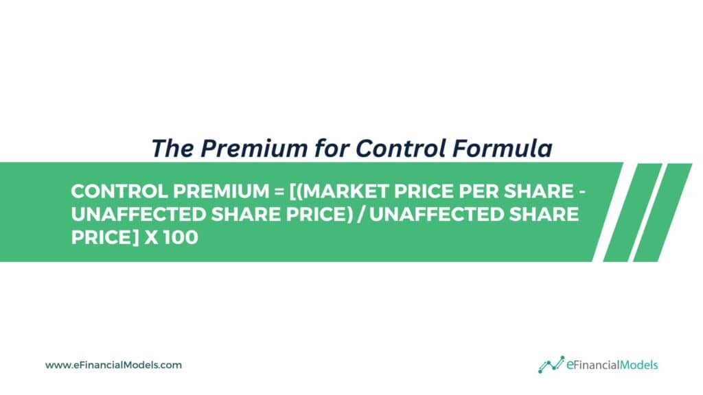 Control Premium Calculation Formula | eFinancialModels 4 - The Premium for Control Formula
