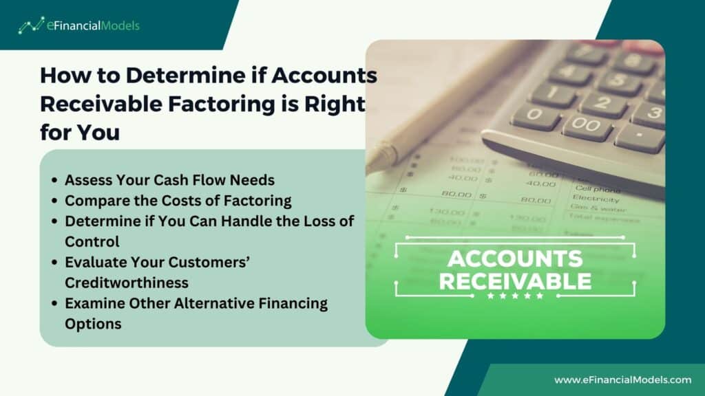 Assessing Accounts Receivable Factoring Suitability | eFinancialModels Criteria for evaluating accounts receivable factoring options in finance.
