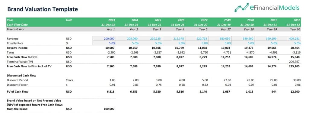 Brand Valuation Template Overview | eFinancialModels 7 - Brand Valuation Template