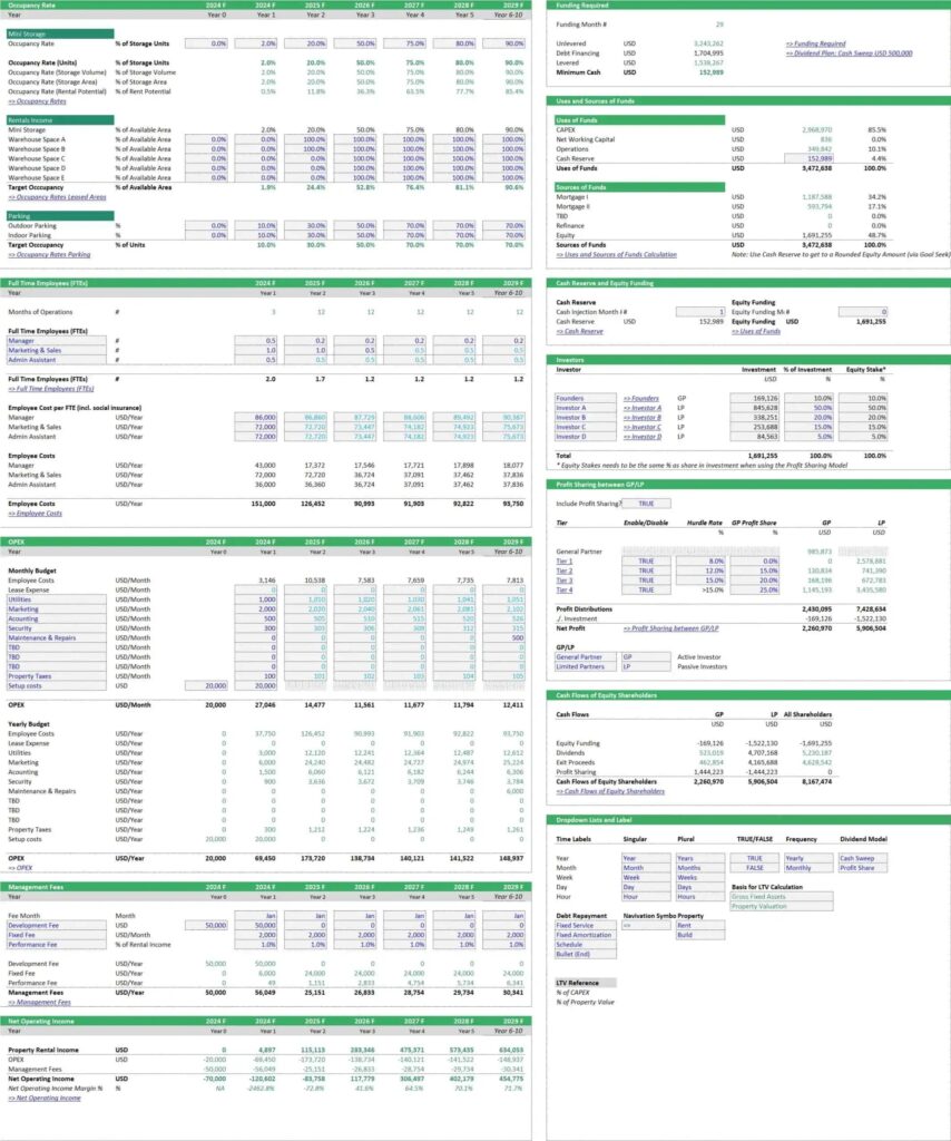 Mini Storage Financial Plan Overview Template | eFinancialModels 8 - Financial Plan of our Mini Storage Financial Model Template