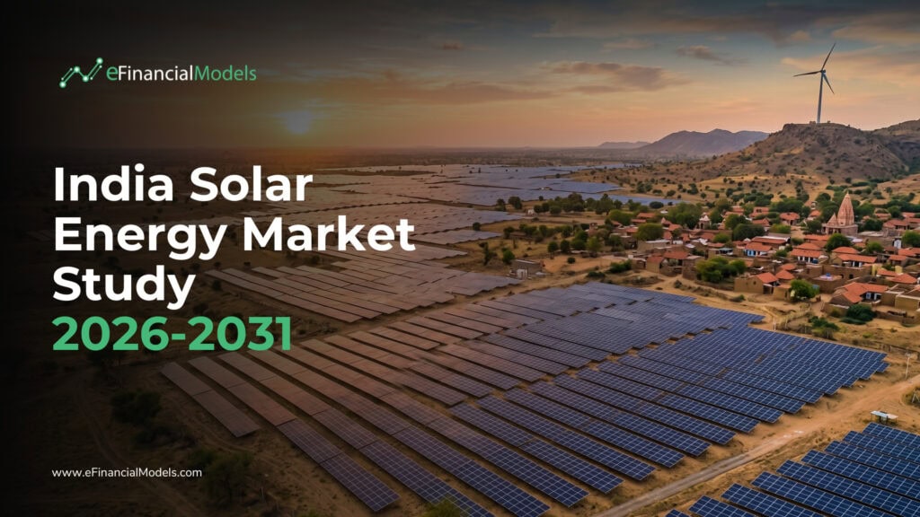 Bar chart showing India solar capacity growth from 2010 to 2031 with 7332 GW 2024 baseline and 280 GW 2030 target projection | eFinancialModels Bar chart showing India solar capacity growth from 2010 to 2031 with 73.32 GW 2024 baseline and 280 GW 2030 target projection