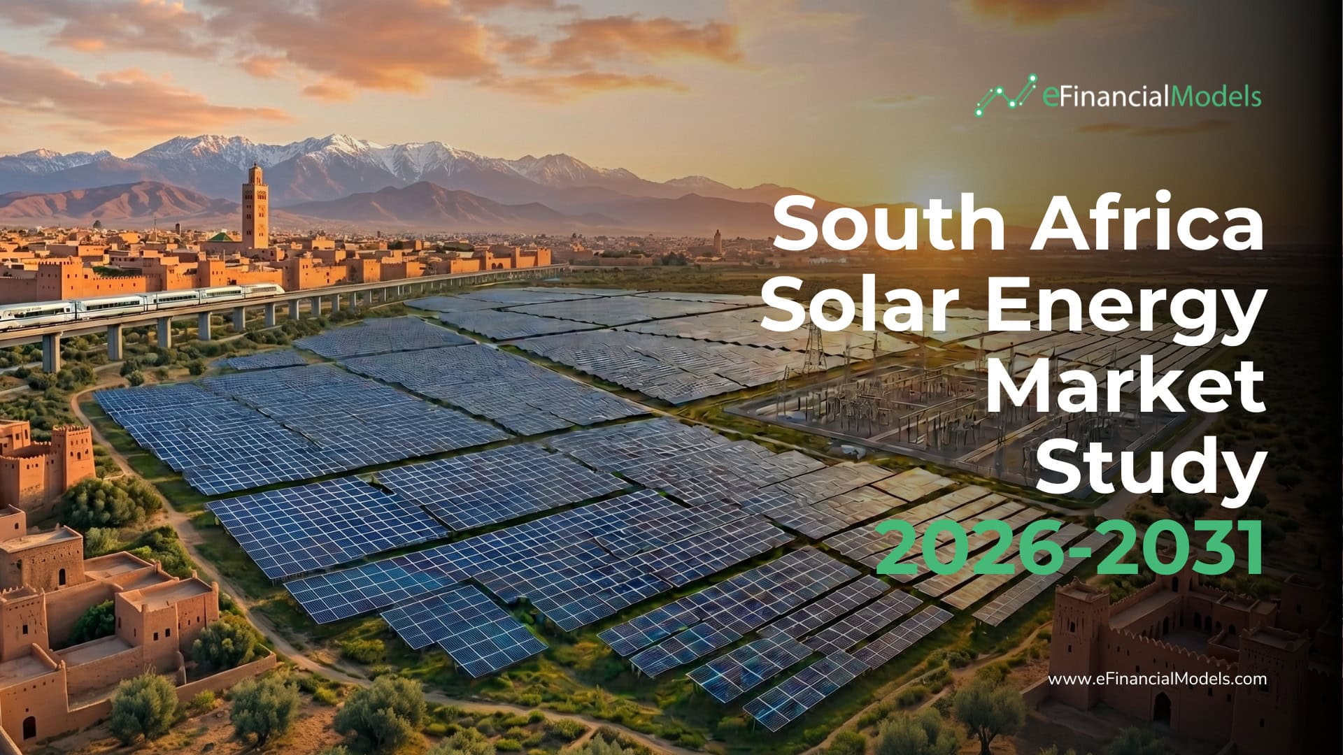 Pie chart showing South Africa solar market segmentation: utility-scale, C&I embedded generation, and residential rooftop