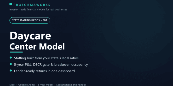 Daycare & Childcare Center Startup Financial Model Daycare & Childcare Center Startup Financial Model