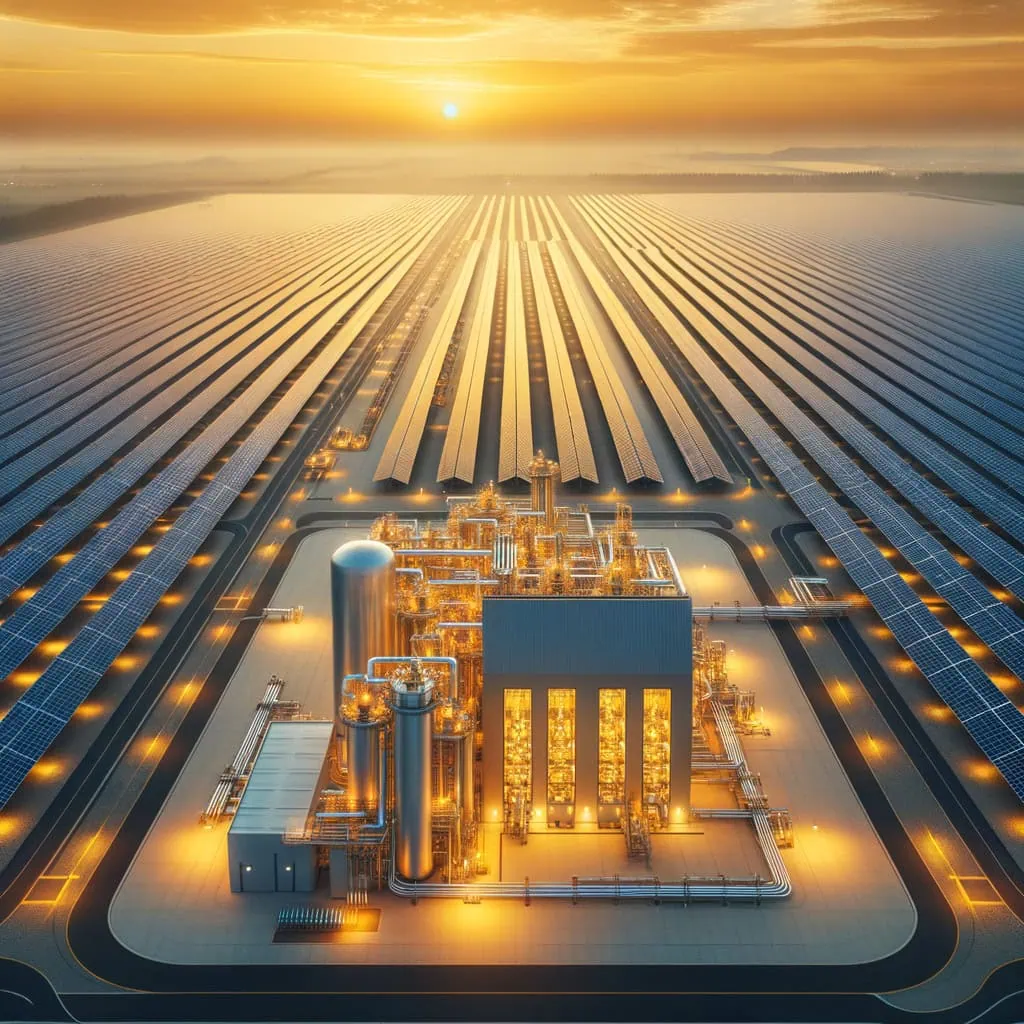Split illustration of Australian residential rooftop solar and utility-scale solar farm with battery storage, overlaid with 2031 market forecast data