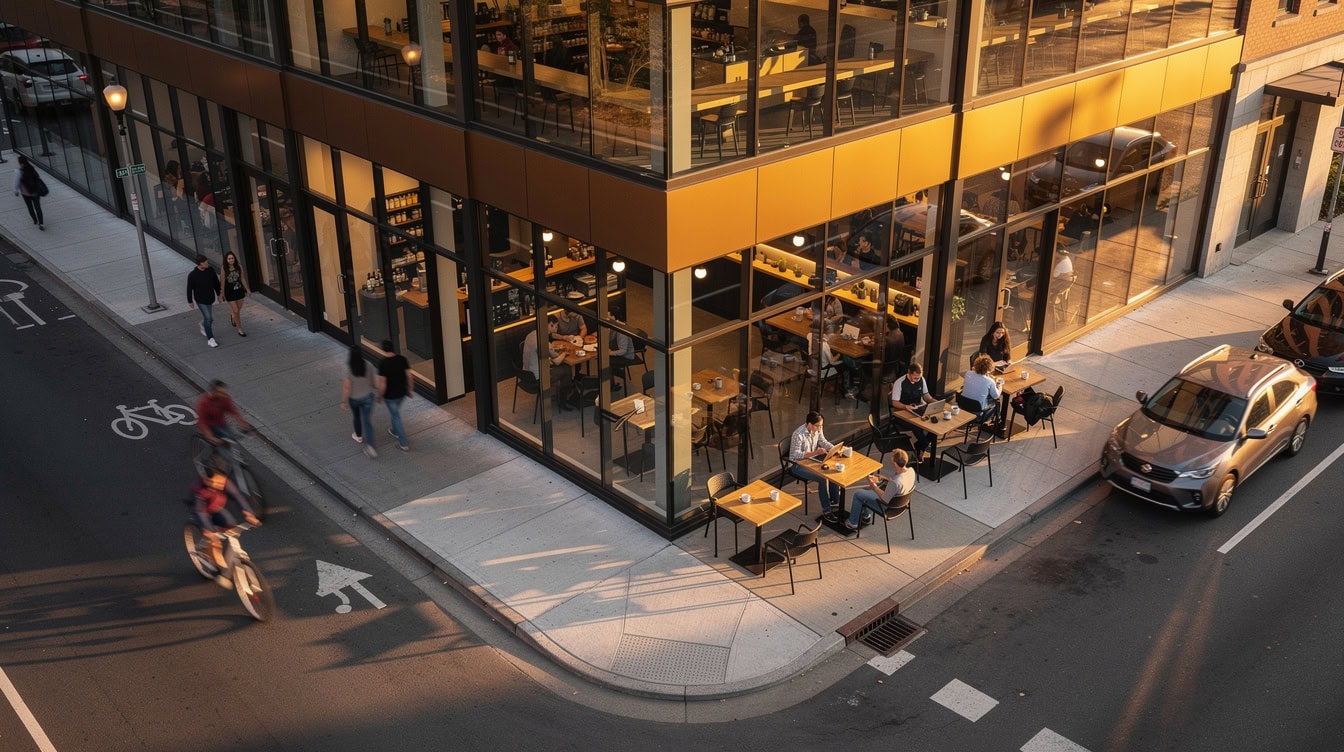 Startup cost breakdown table for a coffee shop showing equipment, buildout, and working capital estimates