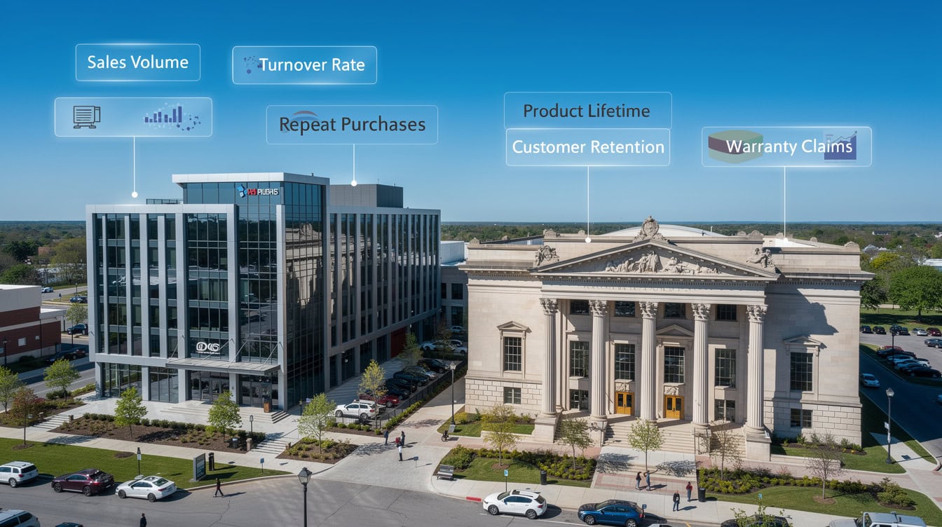 Comparison infographic showing consumable DTC versus durable DTC product types with key financial metrics including AOV, conversion rate, and repeat purchase rate
