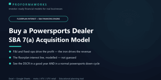 Powersports Dealership Acquisition Financial Model