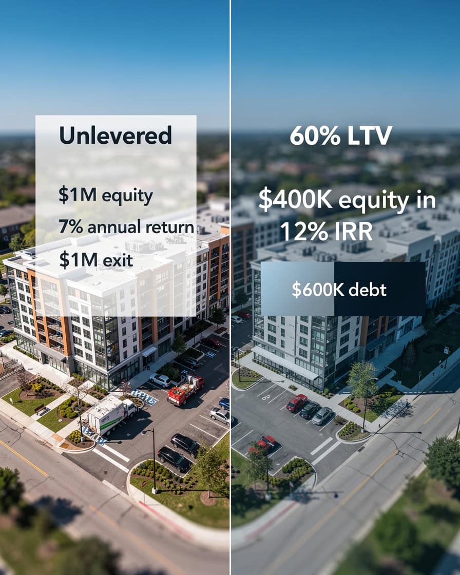 Finance analyst reviewing levered and unlevered IRR models on dual monitors | eFinancialModels Finance analyst reviewing levered and unlevered IRR models on dual monitors