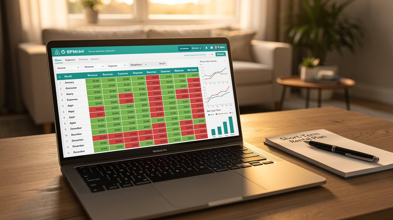 Bar chart showing Airbnb expense categories as percentage of gross revenue including cleaning platform fees and management | eFinancialModels Bar chart showing Airbnb expense categories as percentage of gross revenue including cleaning, platform fees, and management
