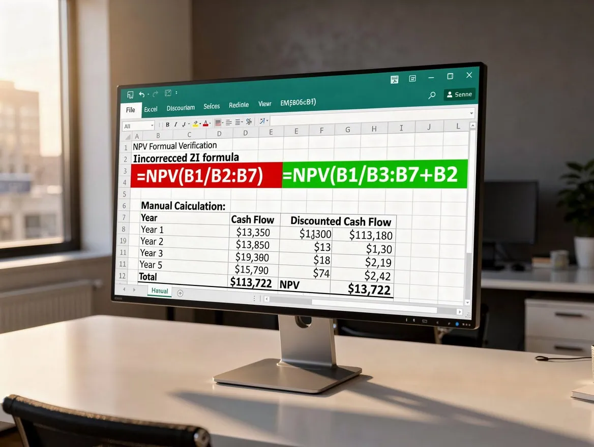Excel spreadsheet showing free cash flow calculation from EBIT with formula bar visible | eFinancialModels Excel spreadsheet showing free cash flow calculation from EBIT with formula bar visible