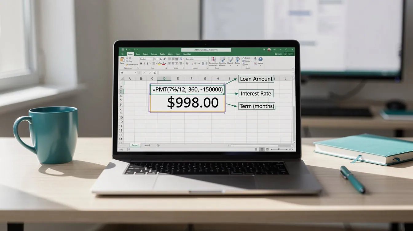 Excel PMT function formula for mortgage payment calculation on a rental property | eFinancialModels Excel PMT function formula for mortgage payment calculation on a rental property