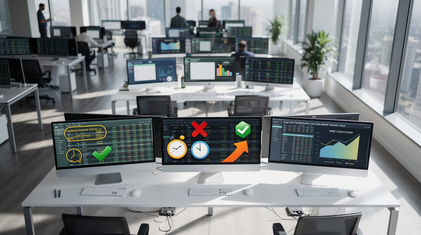Infographic showing 5 common Excel DCF errors including circular references hard-coded values and undiscounted terminal value with fixes | eFinancialModels Infographic showing 5 common Excel DCF errors including circular references, hard-coded values, and undiscounted terminal value with fixes