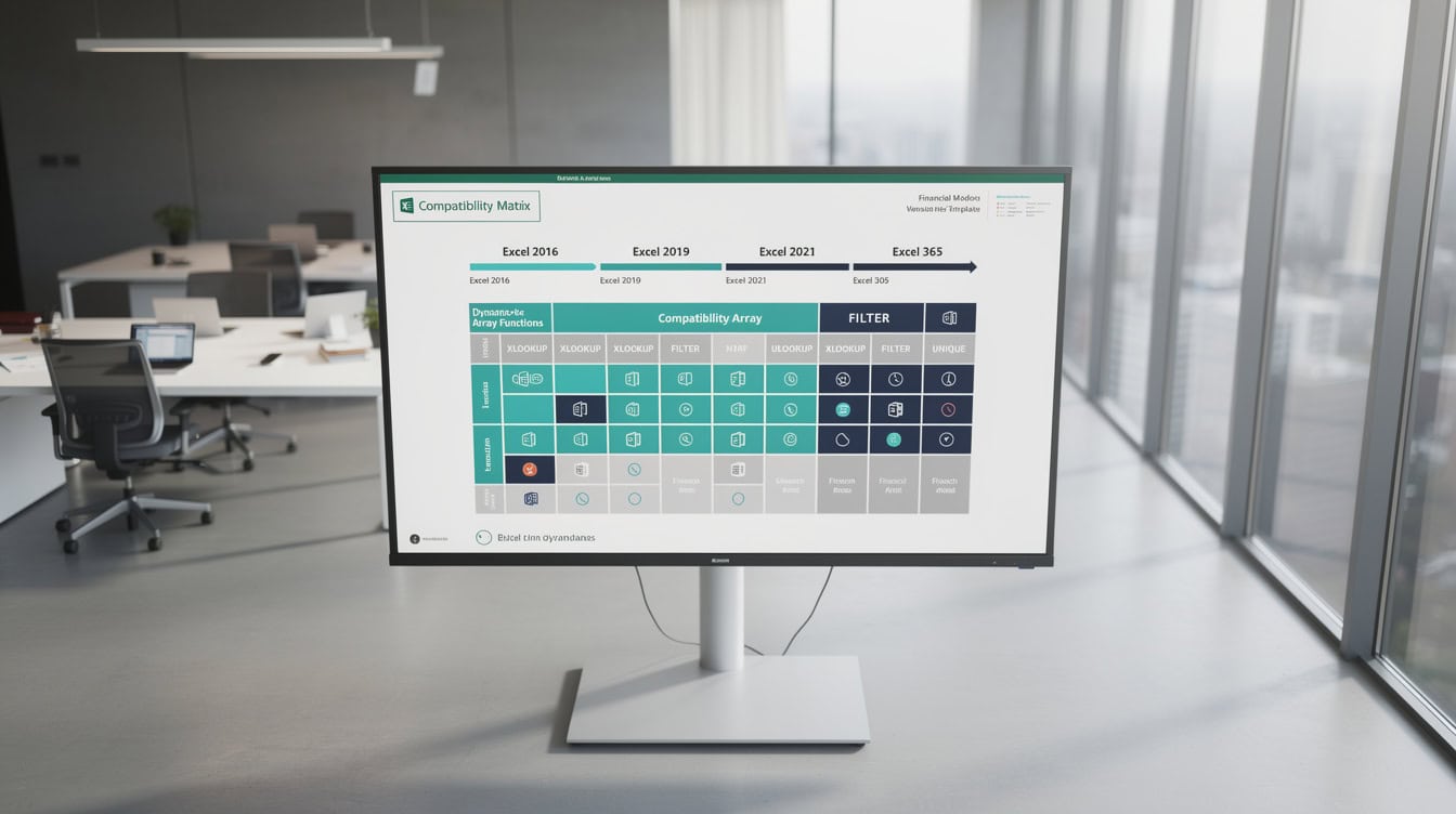 Excel version compatibility diagram showing which dynamic array functions are available in Excel 2016 2019 and 365 | eFinancialModels Excel version compatibility diagram showing which dynamic array functions are available in Excel 2016, 2019, and 365