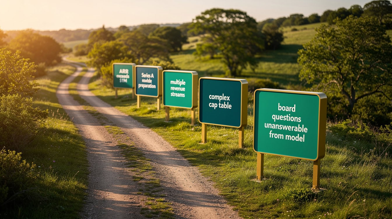 Five milestone signs showing when a SaaS startup has outgrown a free financial projections template | eFinancialModels Five milestone signs showing when a SaaS startup has outgrown a free financial projections template