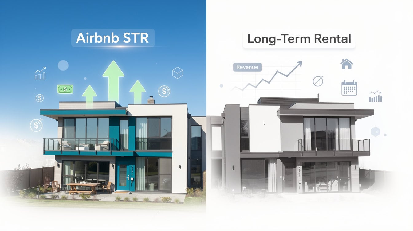 Side-by-side comparison of Airbnb short-term rental versus long-term rental showing higher revenue potential but greater management complexity and regulatory risk for STR | eFinancialModels Side-by-side comparison of Airbnb short-term rental versus long-term rental showing higher revenue potential but greater management complexity and regulatory risk for STR