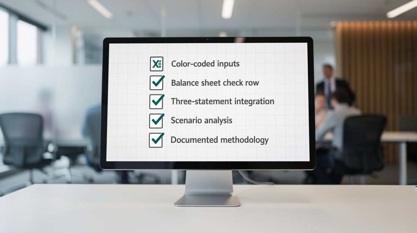 Financial analyst reviewing institutional finance documents representing EFM | eFinancialModels Financial analyst reviewing institutional finance documents, representing EFM's founding team credentials and methodology philosophy