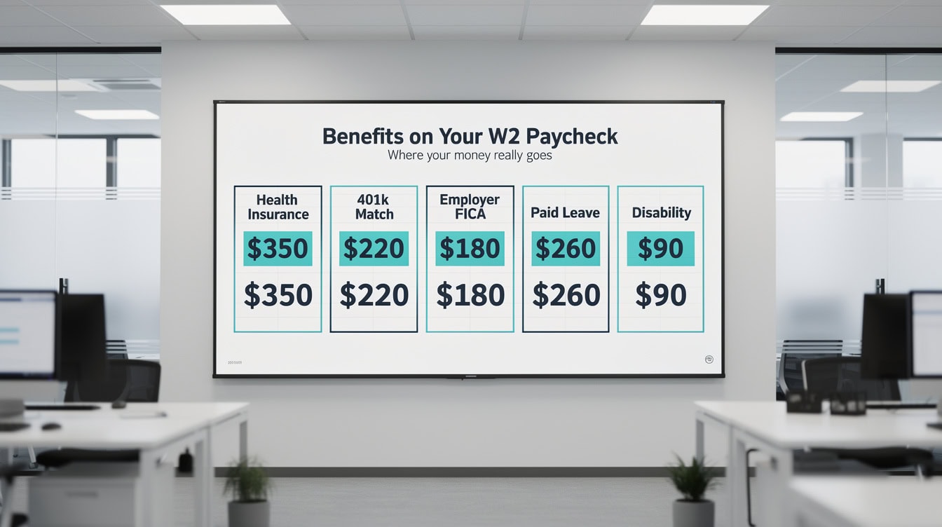 Infographic showing five employer-paid benefits that disappear when a founder goes self-employed | eFinancialModels Infographic showing five employer-paid benefits that disappear when a founder goes self-employed
