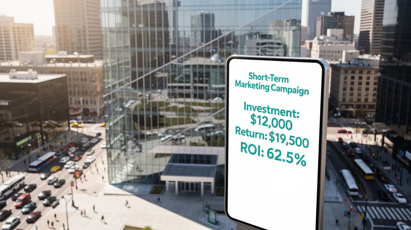 Infographic showing marketing campaign ROI calculation 000 investment generating 500 return equals 625 ROI | eFinancialModels Infographic showing marketing campaign ROI calculation: ,000 investment generating ,500 return equals 62.5% ROI