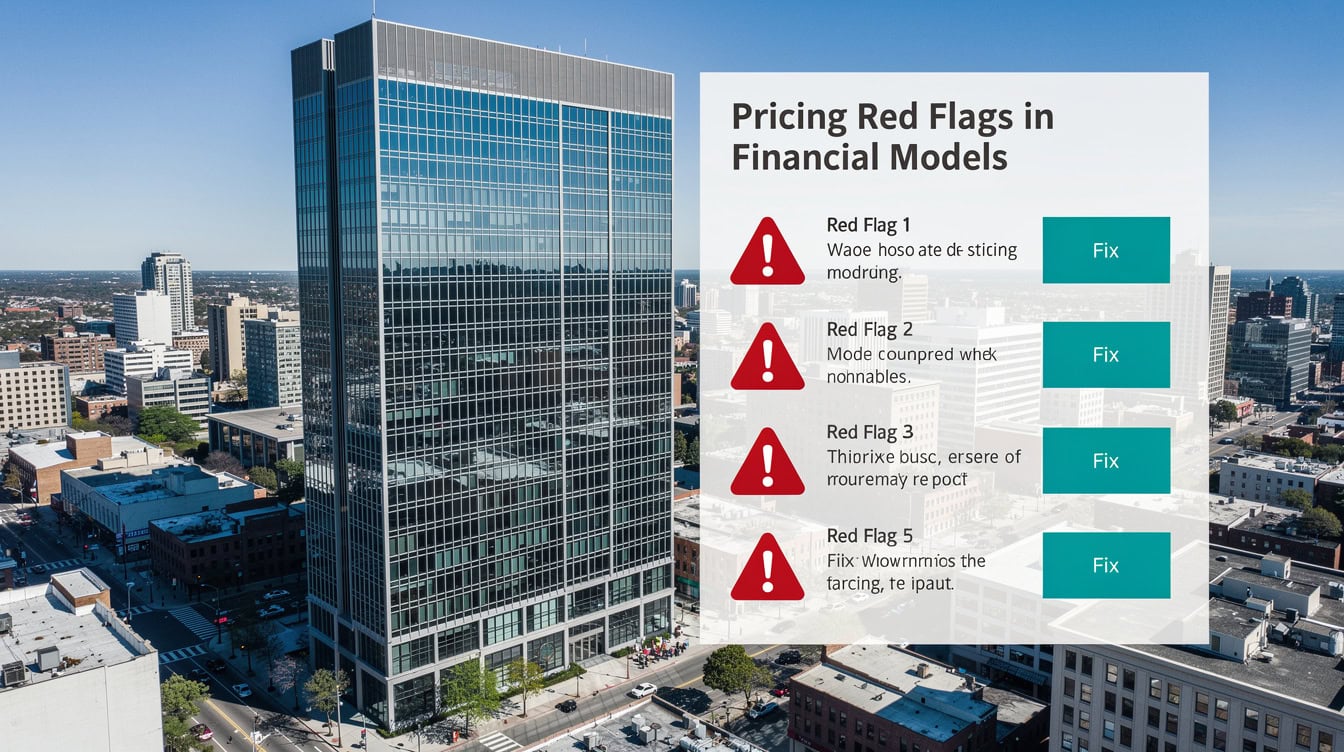 Infographic listing five red flags in financial modeling pricing quotes with corresponding fixes | eFinancialModels Infographic listing five red flags in financial modeling pricing quotes with corresponding fixes