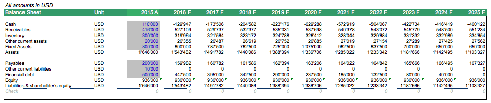 Balance Sheet Forecast for Fish Farm