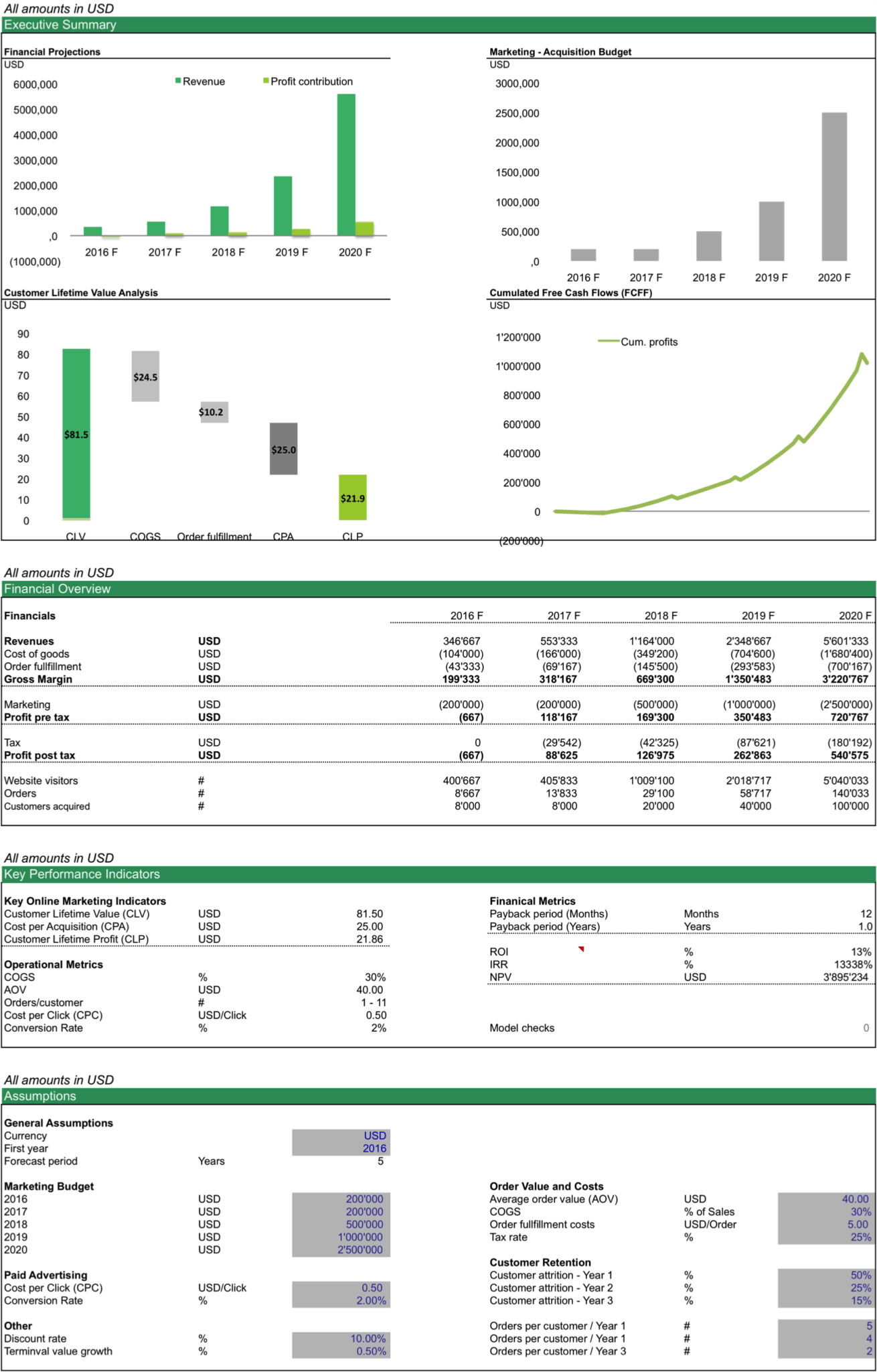 ROI Paid Online Marketing Campaign