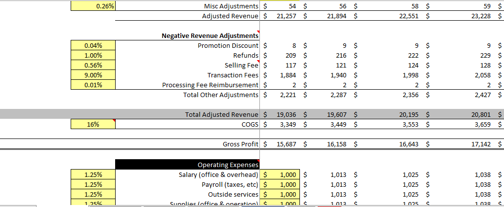 3 year Profit and Loss Forecast