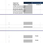 Expense breakdown for healthcare project covering colleges and hospital operations.
