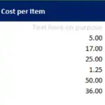 Table showing product transactions, quantities, costs, and attributes.