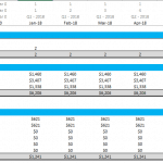 Monthly P&L report showing revenue, unit counts, and COGS for three years.