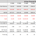 10-Year Financial Projection for Startup Investment | eFinancialModels 10-year financial projection table showcasing startup costs, investment needs, and projected financial metrics